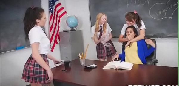  Teacher get lesbian payback from bad stundents